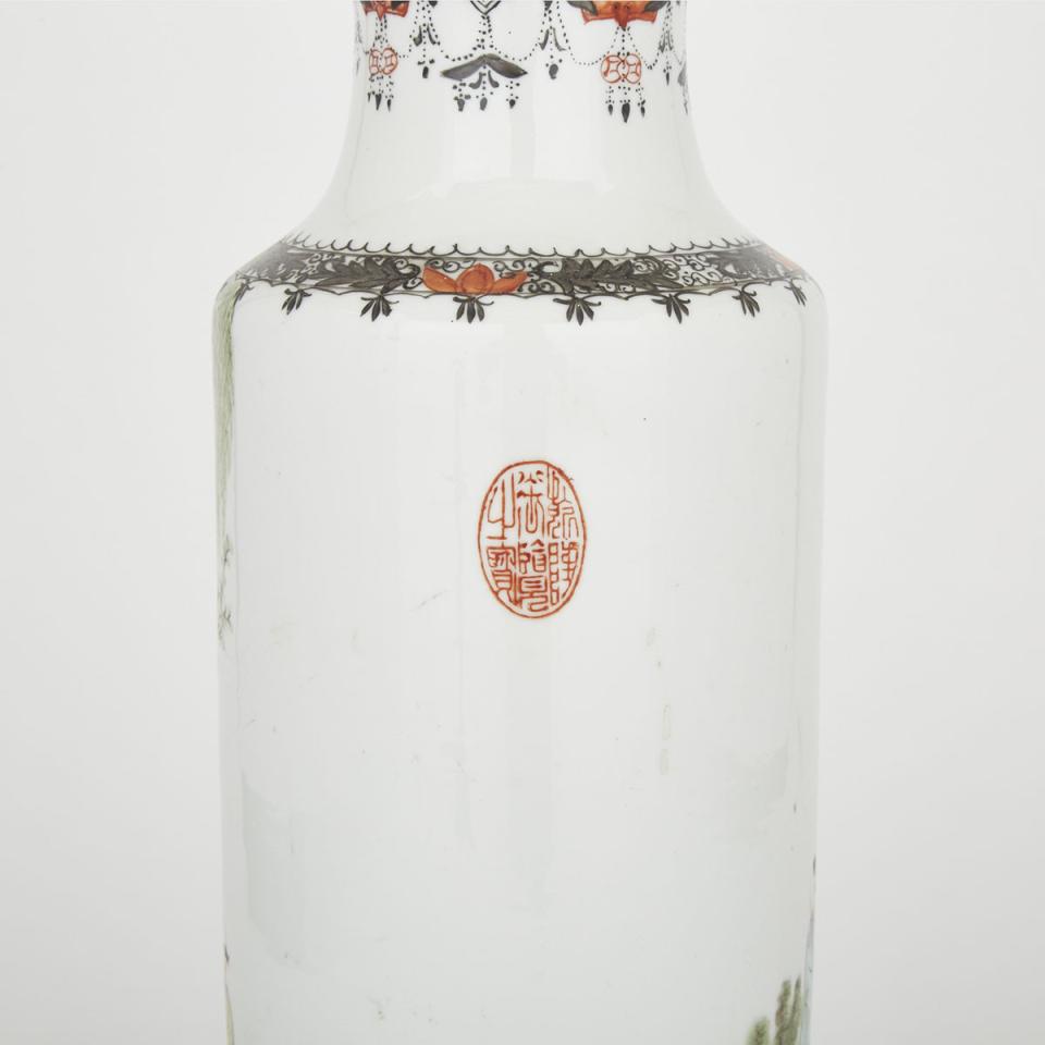 A Figural Vase Lamp