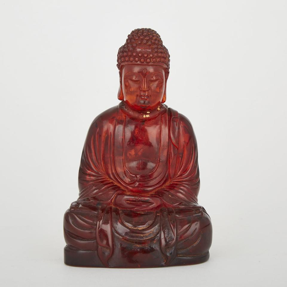 An Amber Carving of Buddha
