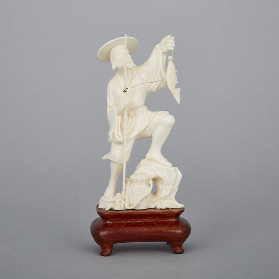 An Ivory Fisherman, Early 20th Century