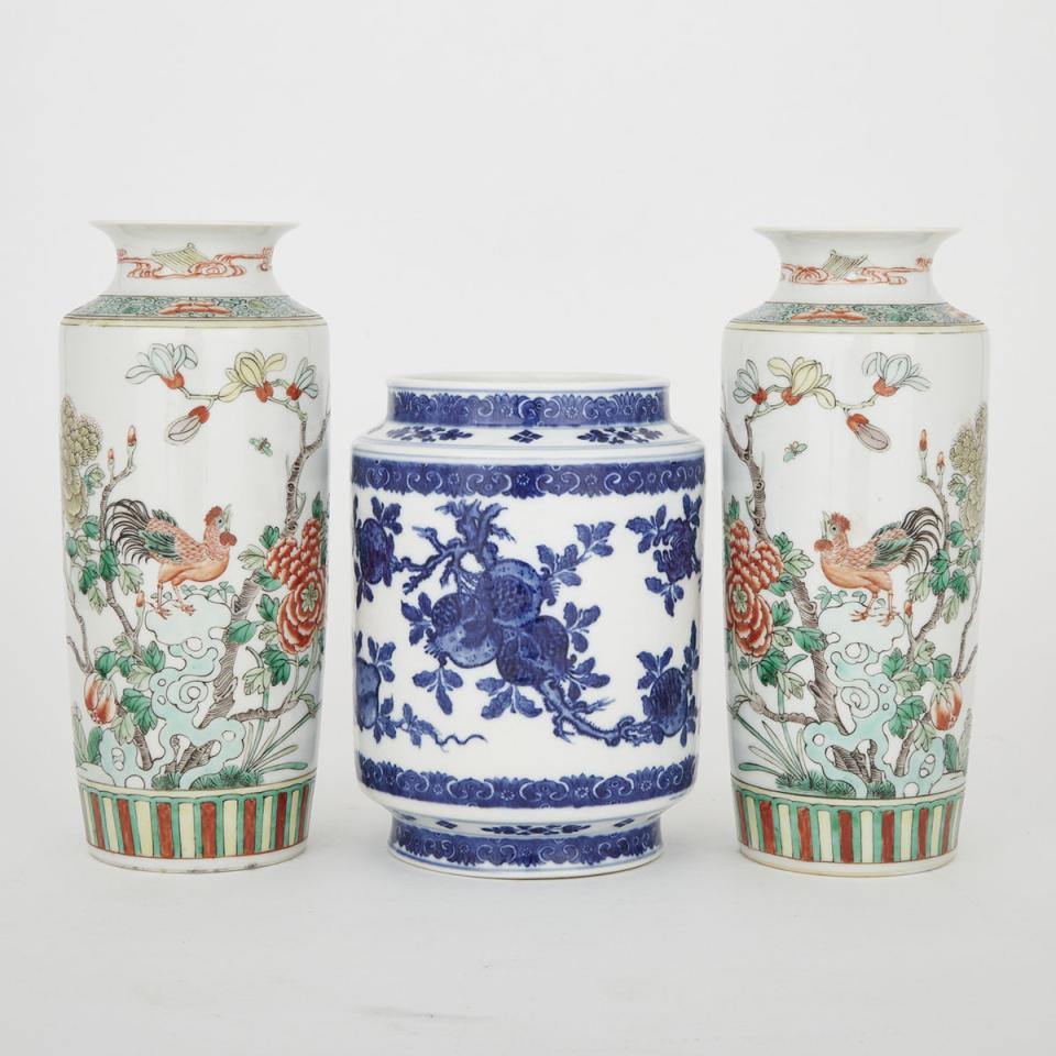 A Group Of Three Porcelain Vases