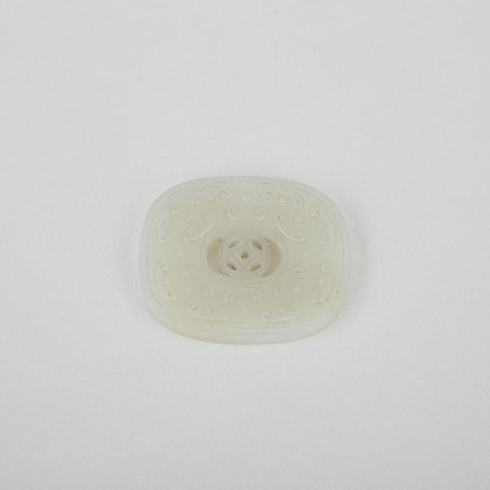 A Chinese White Jade Pendant