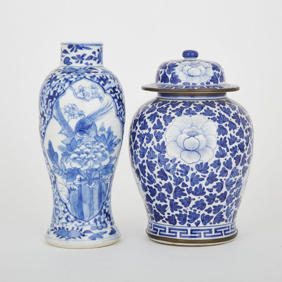 Two Blue and White Vases