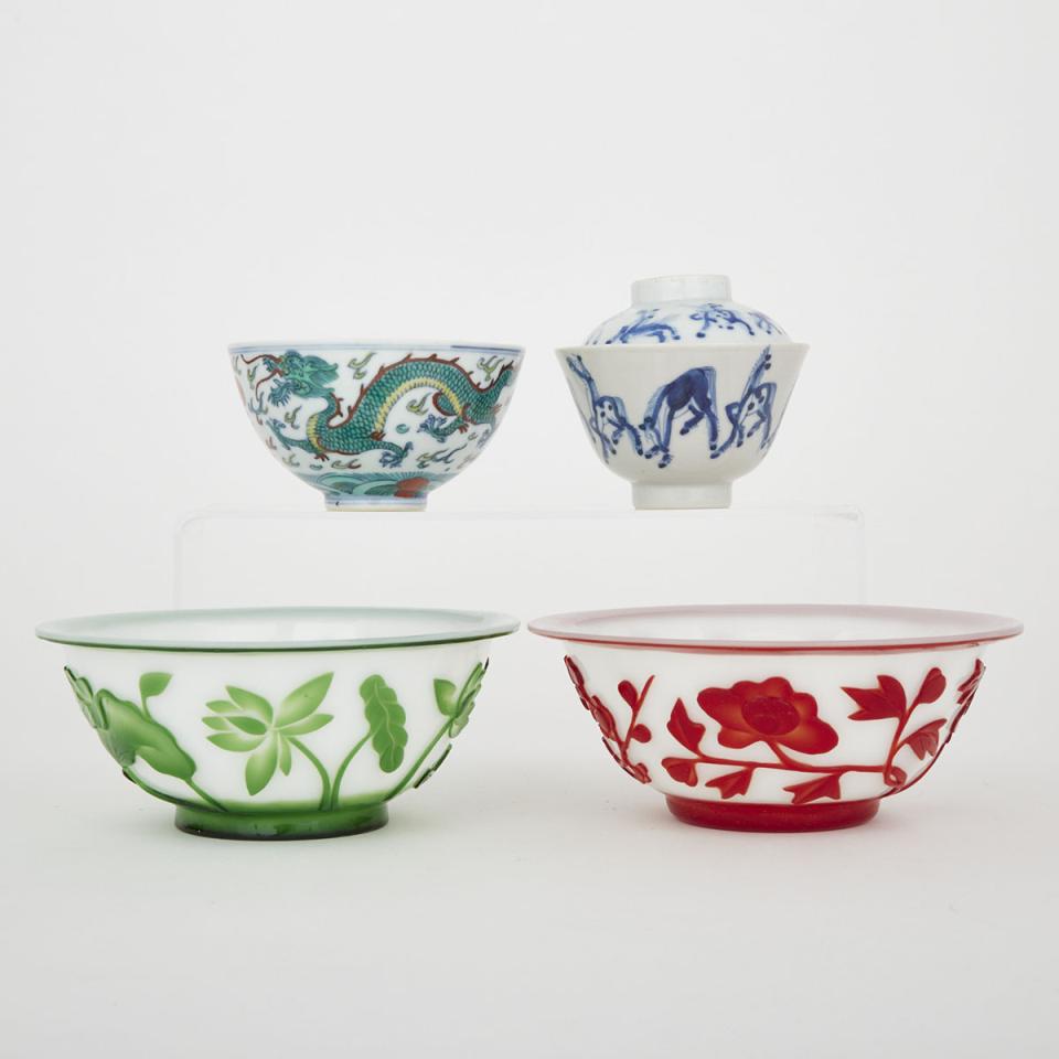 A Group of Four Chinese Porcelain Wares 