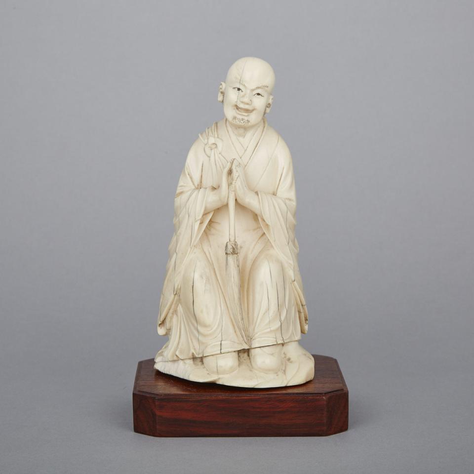 An Ivory Carved Figure of a Luohan, Early 20th Century