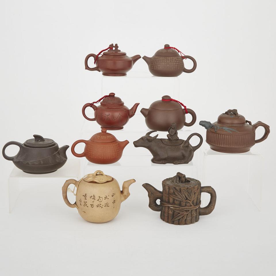 A Group of Ten Teapots