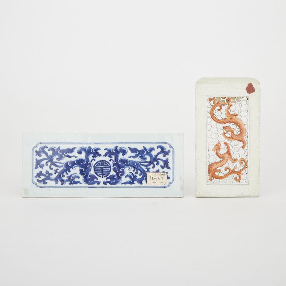 Two Painted Porcelain Plaques, 19th/20th Century