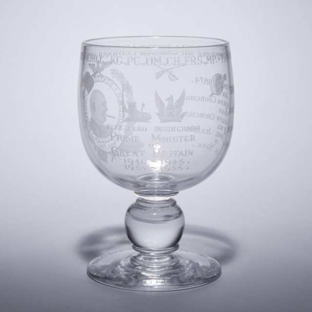 Stevens & Williams Royal Brierley ‘Sir Winston Churchill’ Commemorative Goblet, 34/500, 1964