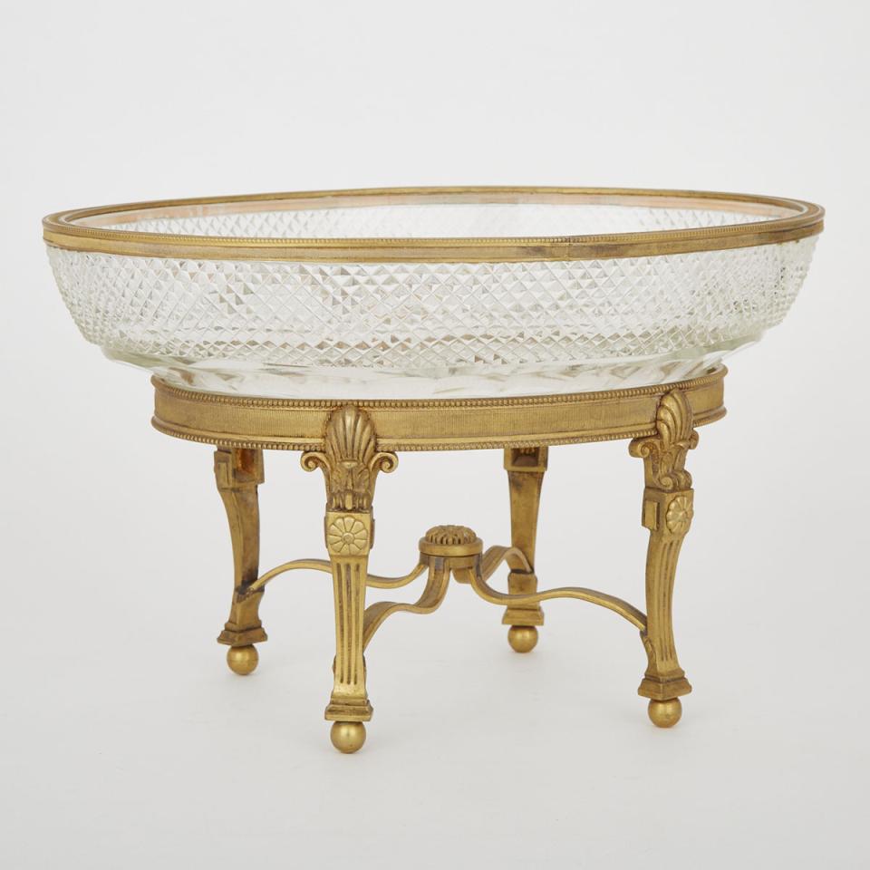 Austrian Ormolu Mounted Cut Glass Centrepiece Bowl on Stand, early 20th century