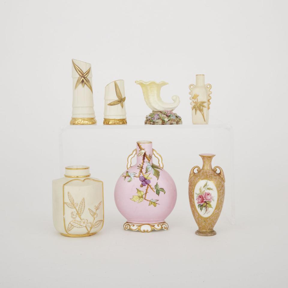 Seven Royal Worcester Small Vases, late 19th/early 20th century