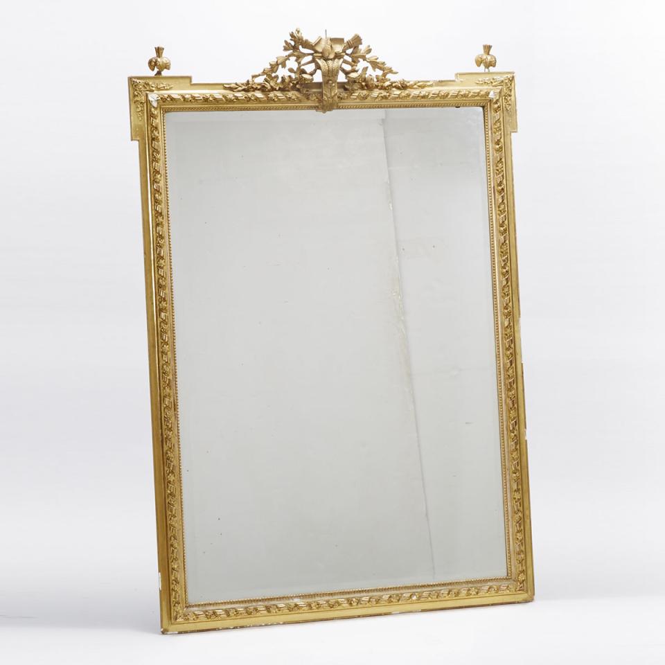 Large Louis XVI Style Giltwood Overmantle Mirror, early 20th century