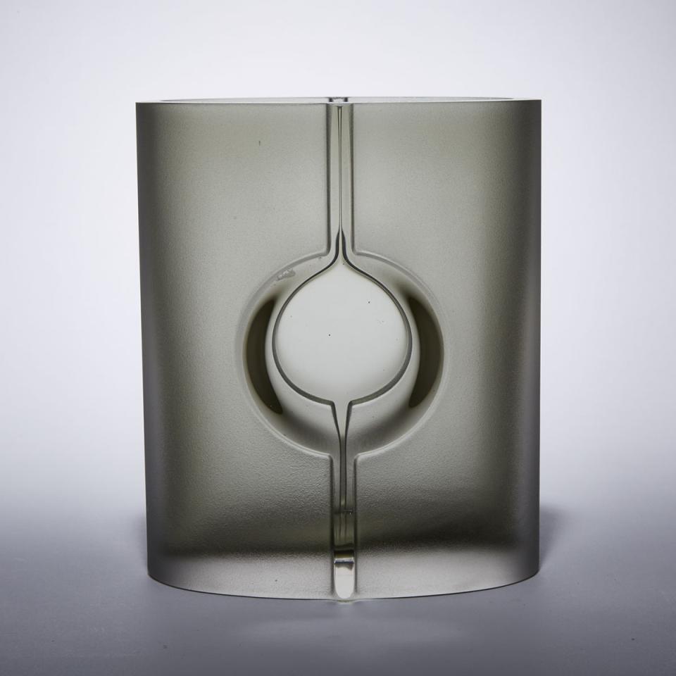 Tapio Wirkkala Grey Glass Vase, 1960s