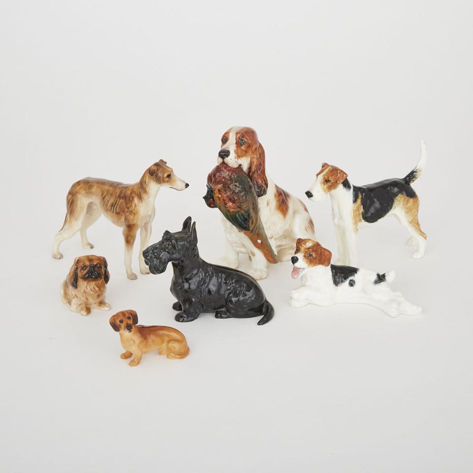 Seven Royal Doulton Dog Figurines, 20th century