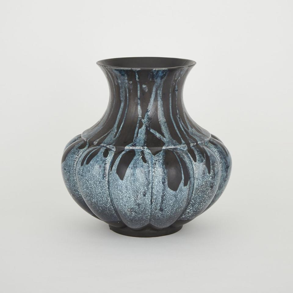 Royal Haeger Crackle Glazed Large Gourd Vase, mid-20th century