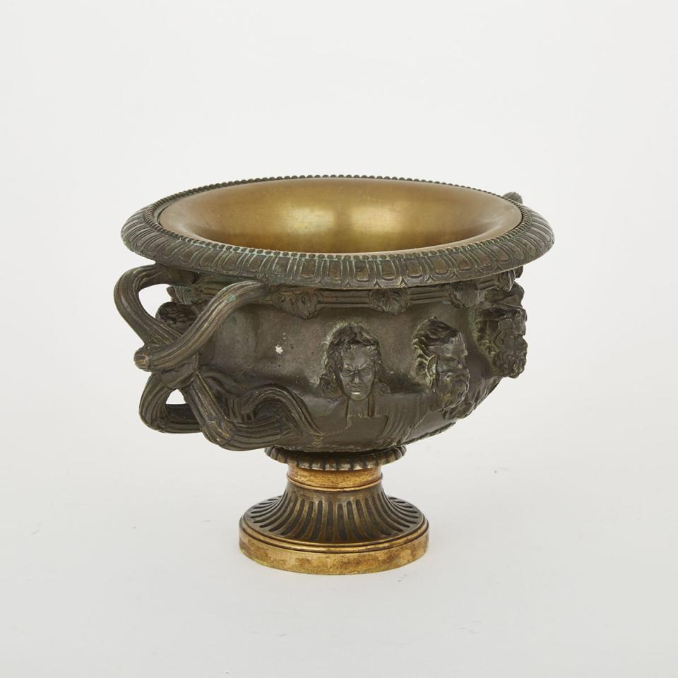 Grand Tour Gilt and Patinated Bronze Bronze Model of the Warwick Vase, mid 19th century