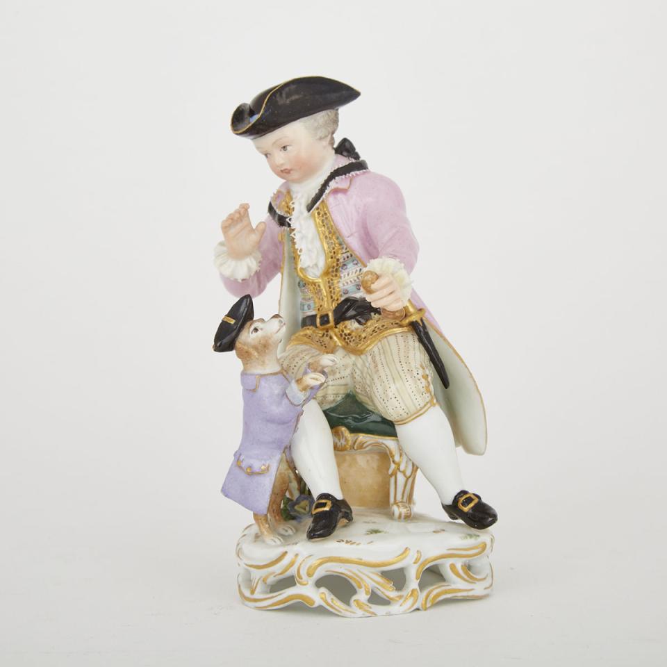 Meissen Figure Group of a Boy with Performing Dog, c.1900