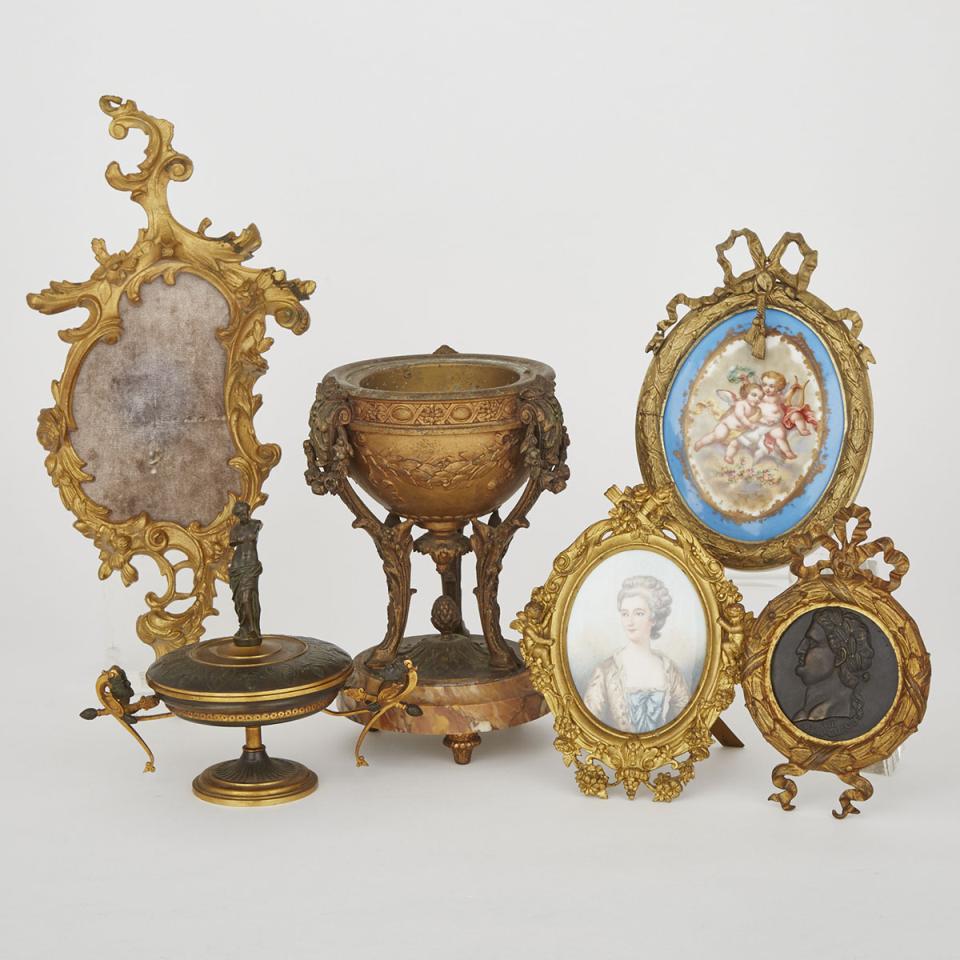 Group of Mostly French Gilt Metal and Bronze Decorations, 19th/20th centuries