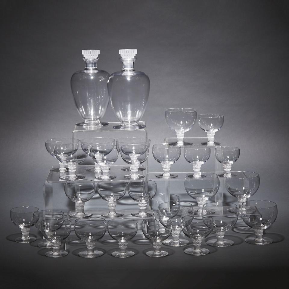 Lalique ‘Bambou’ Glass Stemware, 20th century