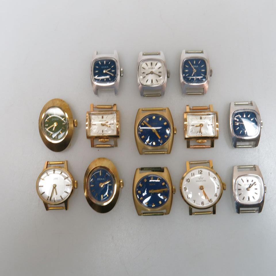 13 Various Lady’s Marvin And Doxa Wristwatches