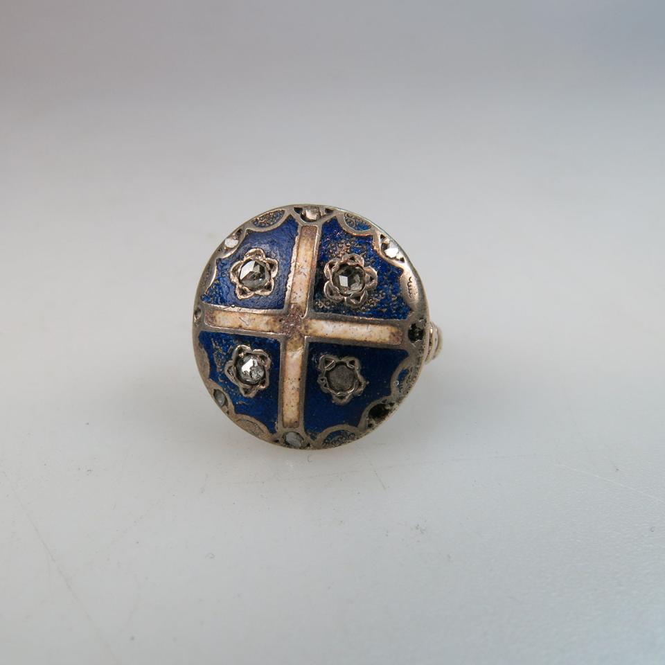 Early 19th Century 14k Yellow Gold & Silver Ring