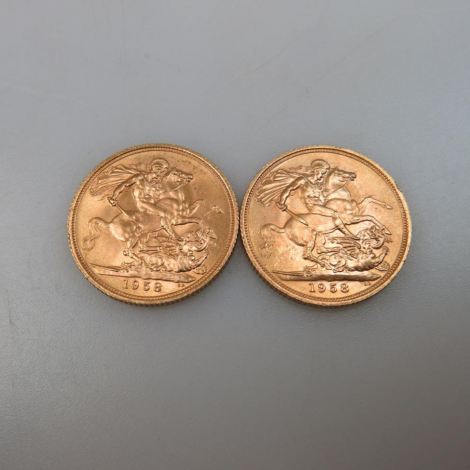 Two British Gold Sovereign Coins