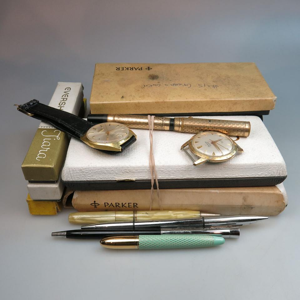 Quantity Of Various Pens And Watches