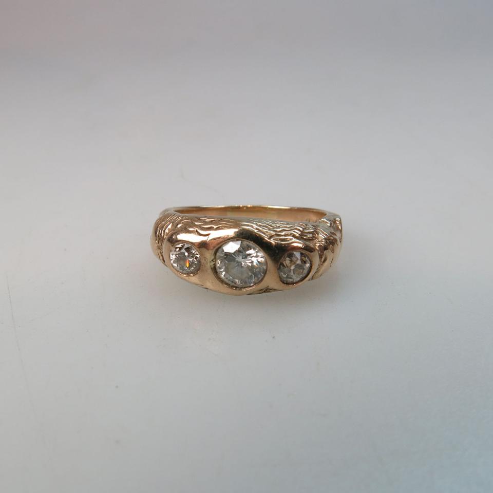 14k Yellow Gold Sculpted Band