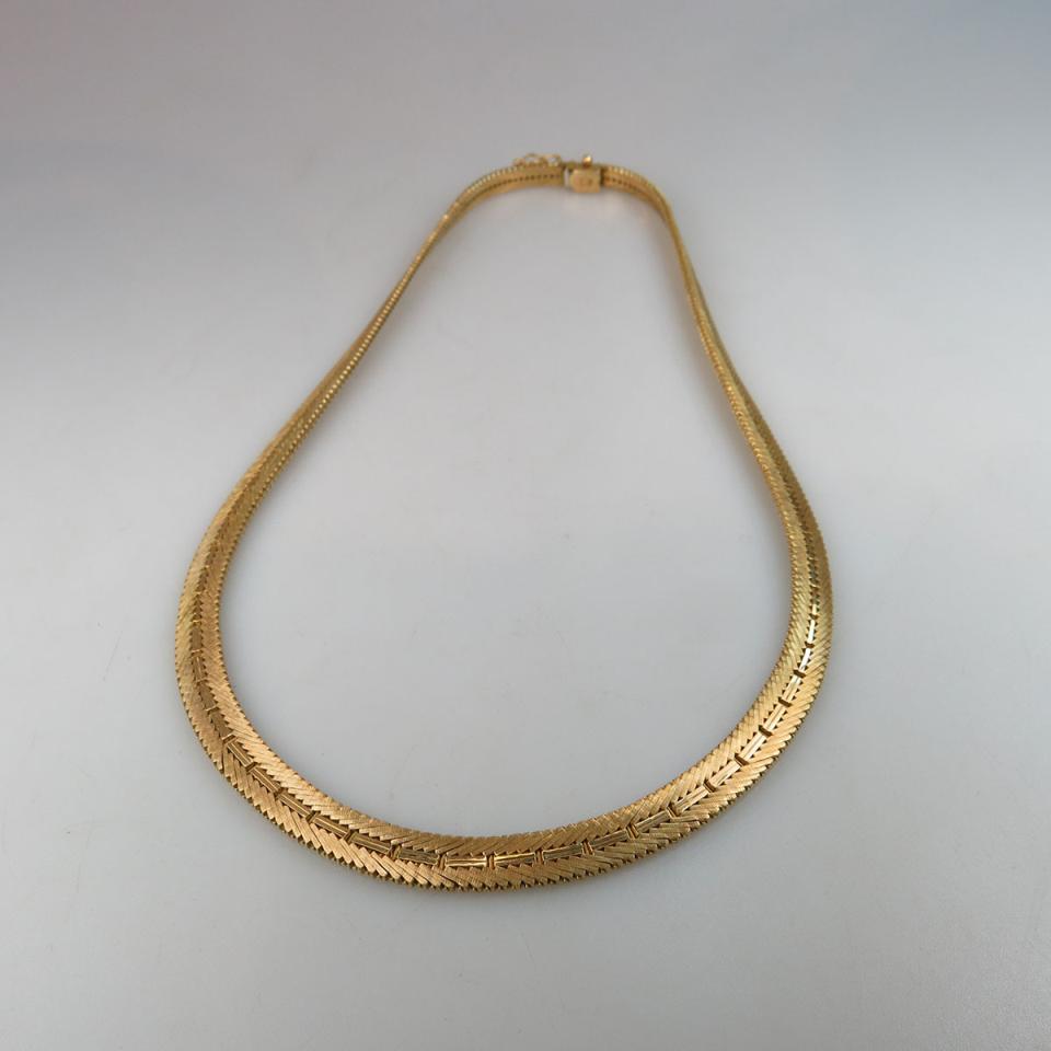 18k Yellow Gold Herringbone Necklace