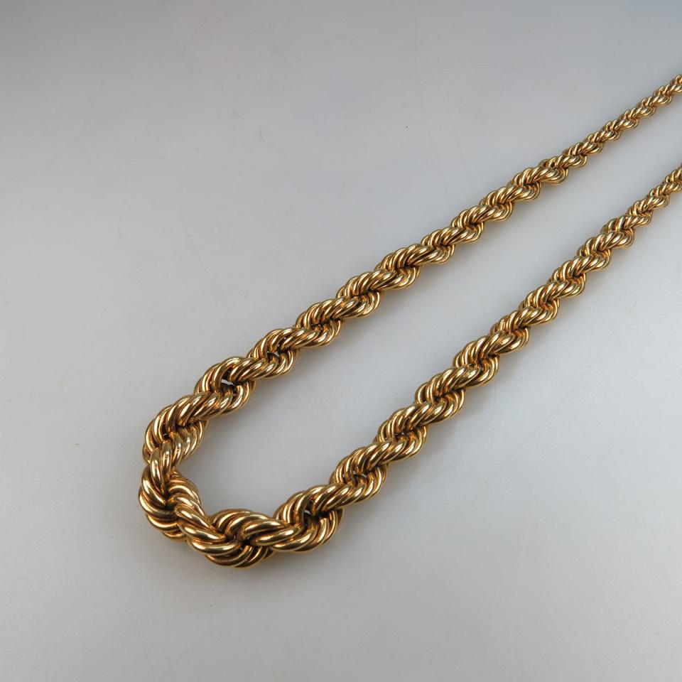 18k Yellow Gold Graduated Rope Chain