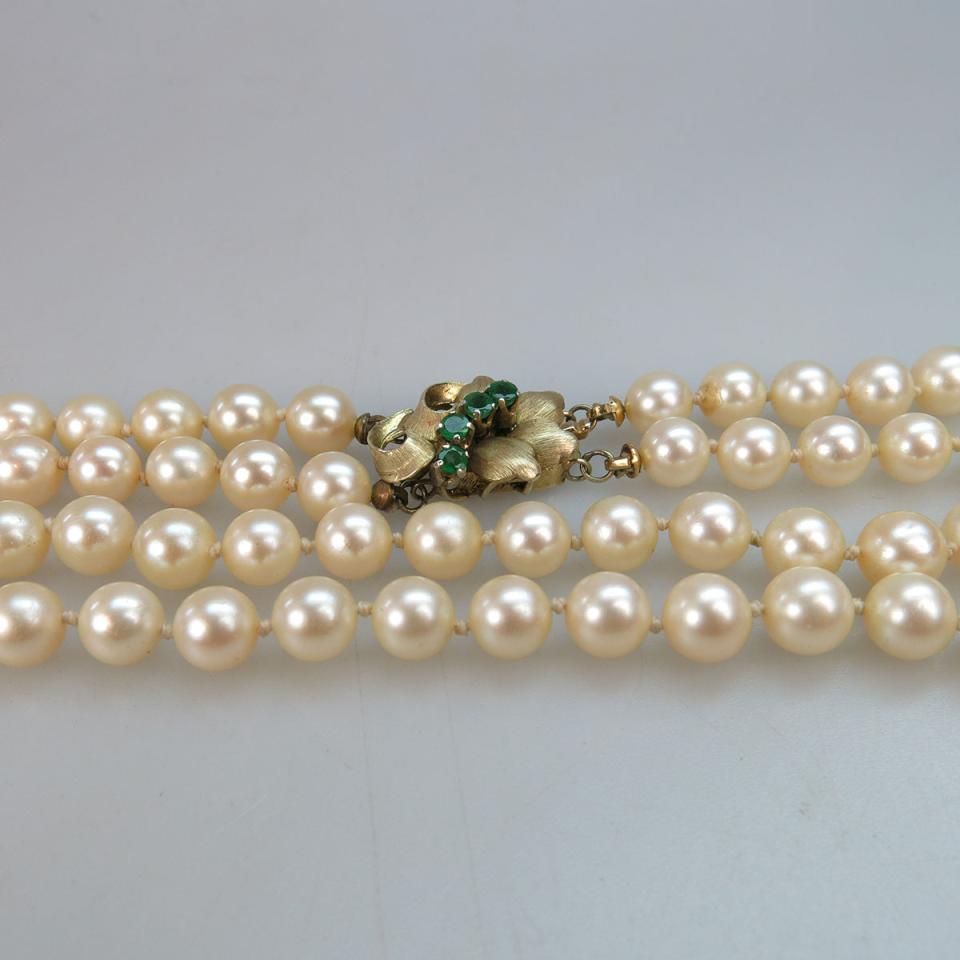 Double Strand Cultured Pearl Necklace 