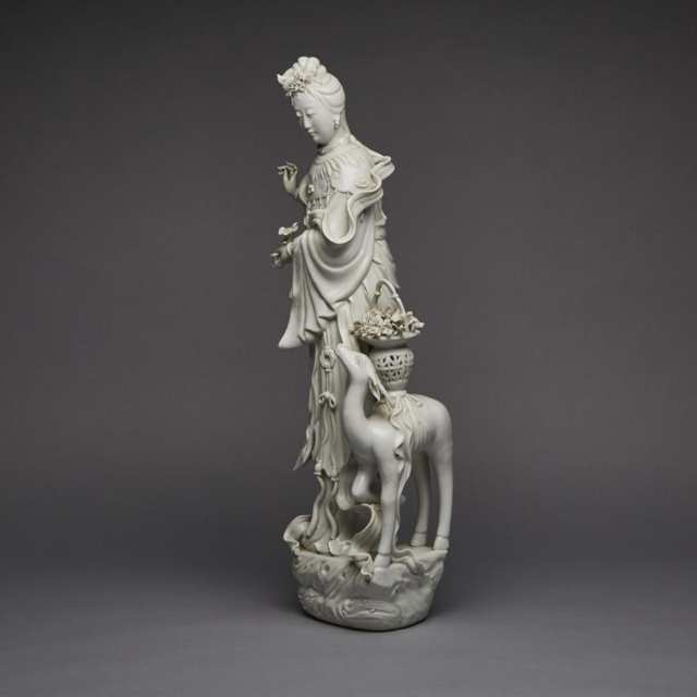 A Blanc de Chine Dehua Figure of Magu, Late Qing Dynasty