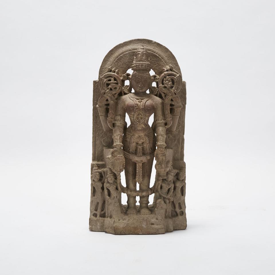 A Stone Stele of Shiva and Acolytes, India, 12th-14th Century
