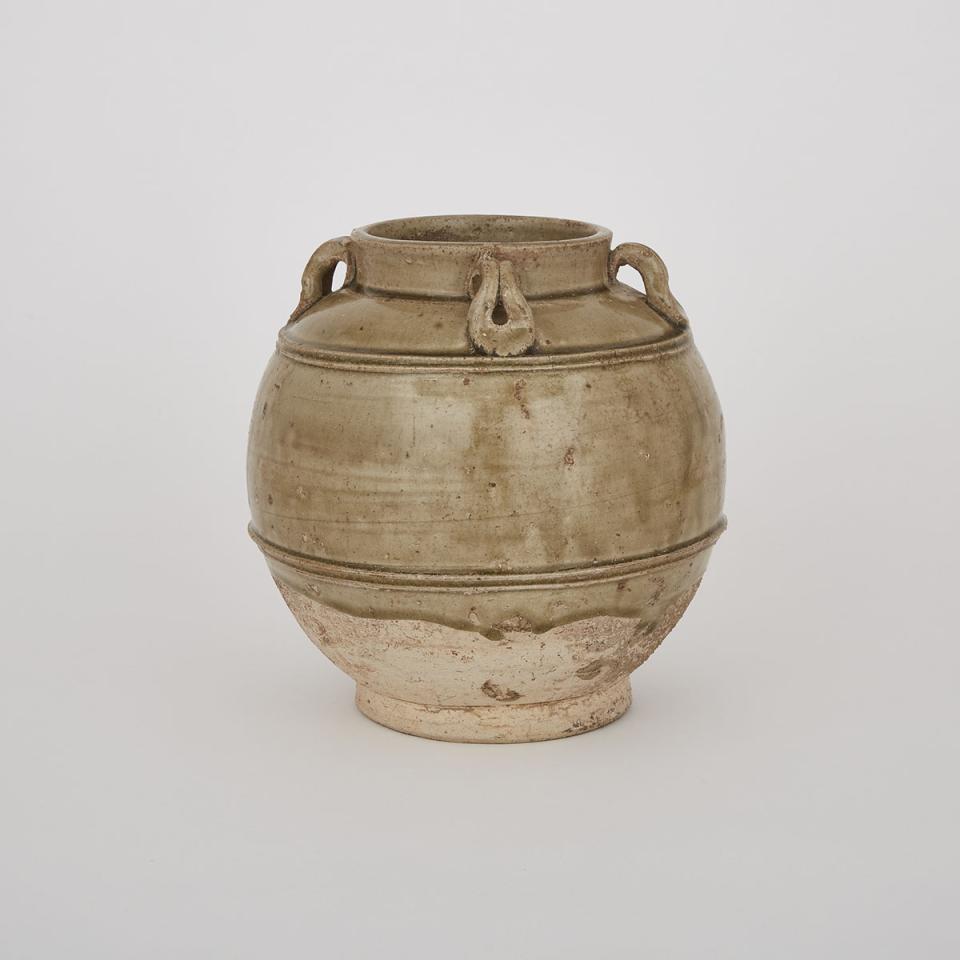An Earthenware Four-Handled Storage Jar, Jin Dynasty