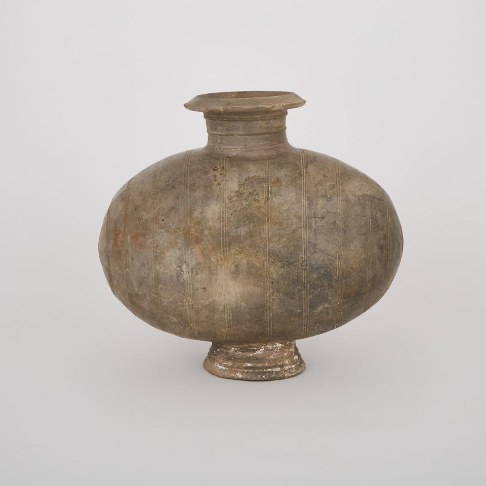 A Pottery Cocoon Jar, Han Dynasty (202 BC-220 AD)