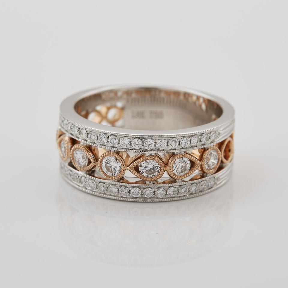 18k White And Rose Gold Band