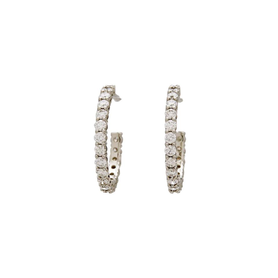 A Pair Of Tiffany & Co. Platinum Hoop Earrings