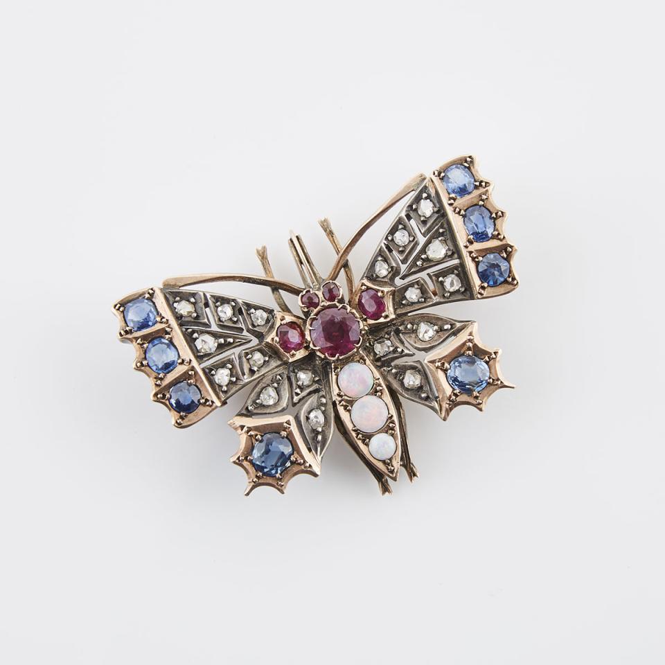 9k Rose Gold And Silver Brooch