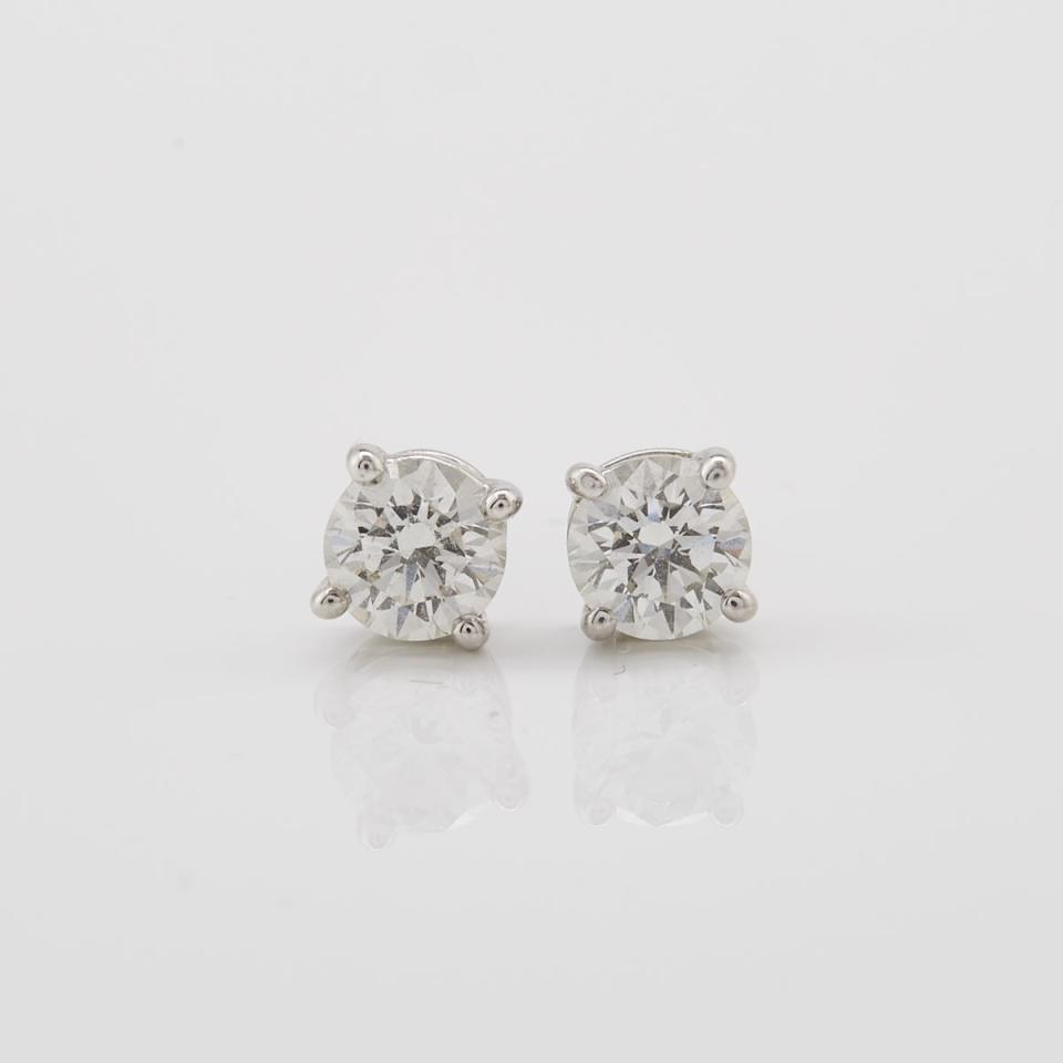 Pair Of Tiffany & Co. Platinum Stud Earrings