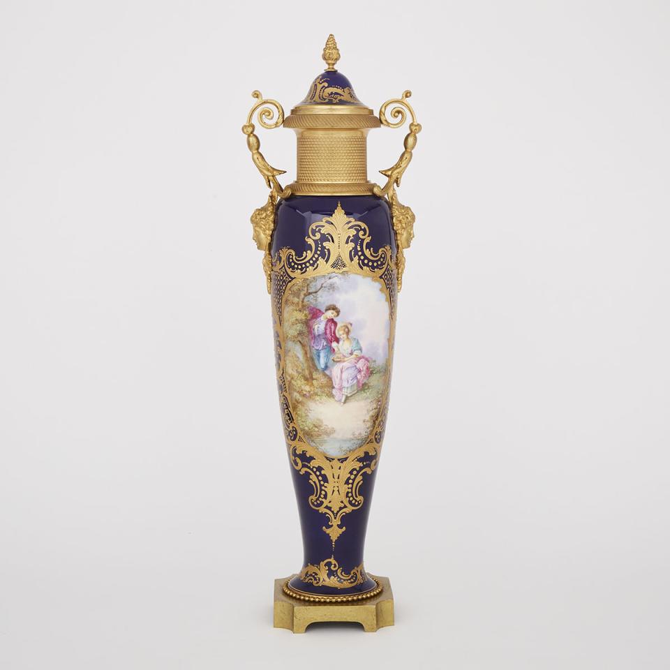 Ormolu Mounted ‘Sèvres’ Two-Handled Vase and Cover, c.1900