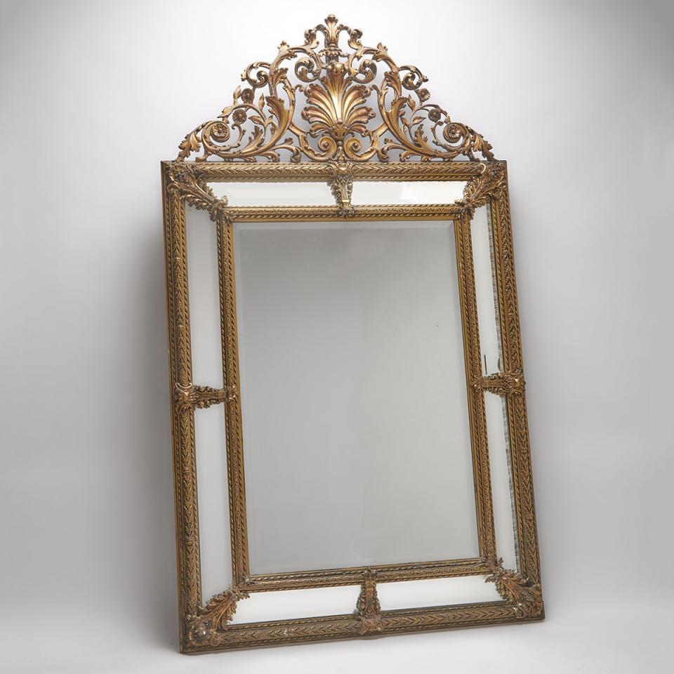 Large Victorian Giltwood Overmantle Mirror-Framed-Mirror, late 19th century