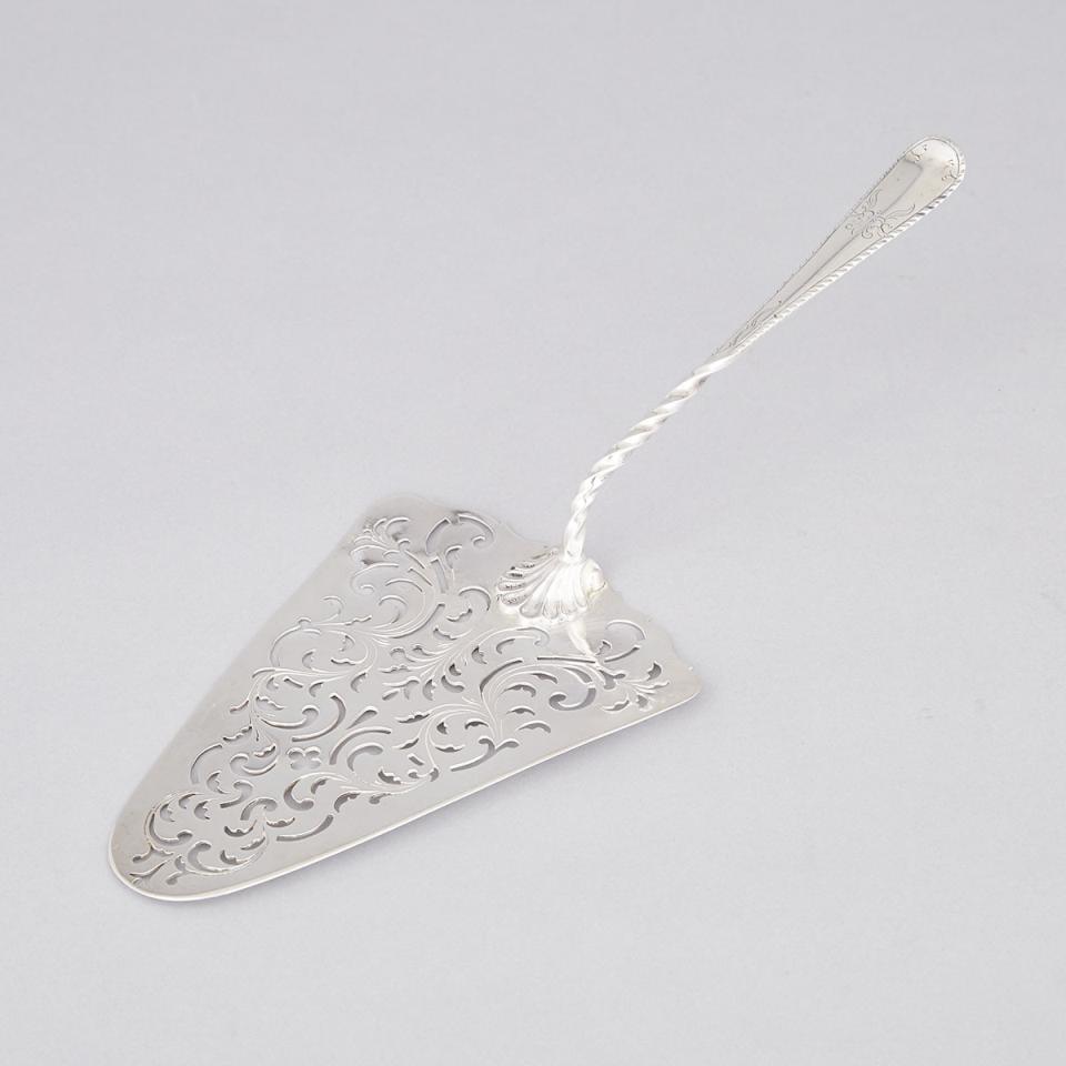 George III Irish Provincial Silver Pudding Trowel or Fish Slice, Carden Terry, Cork, c.1800