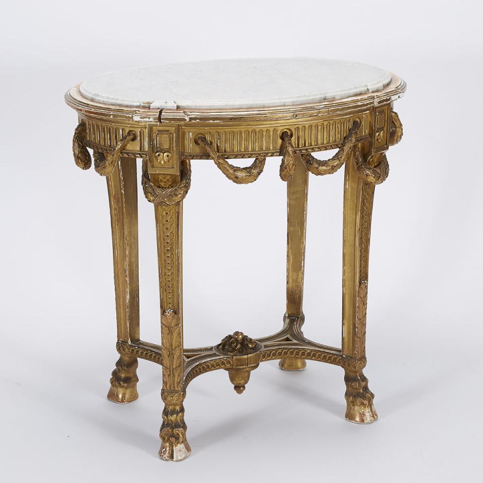 Neoclassical Giltwood Lamp Table, 19th century