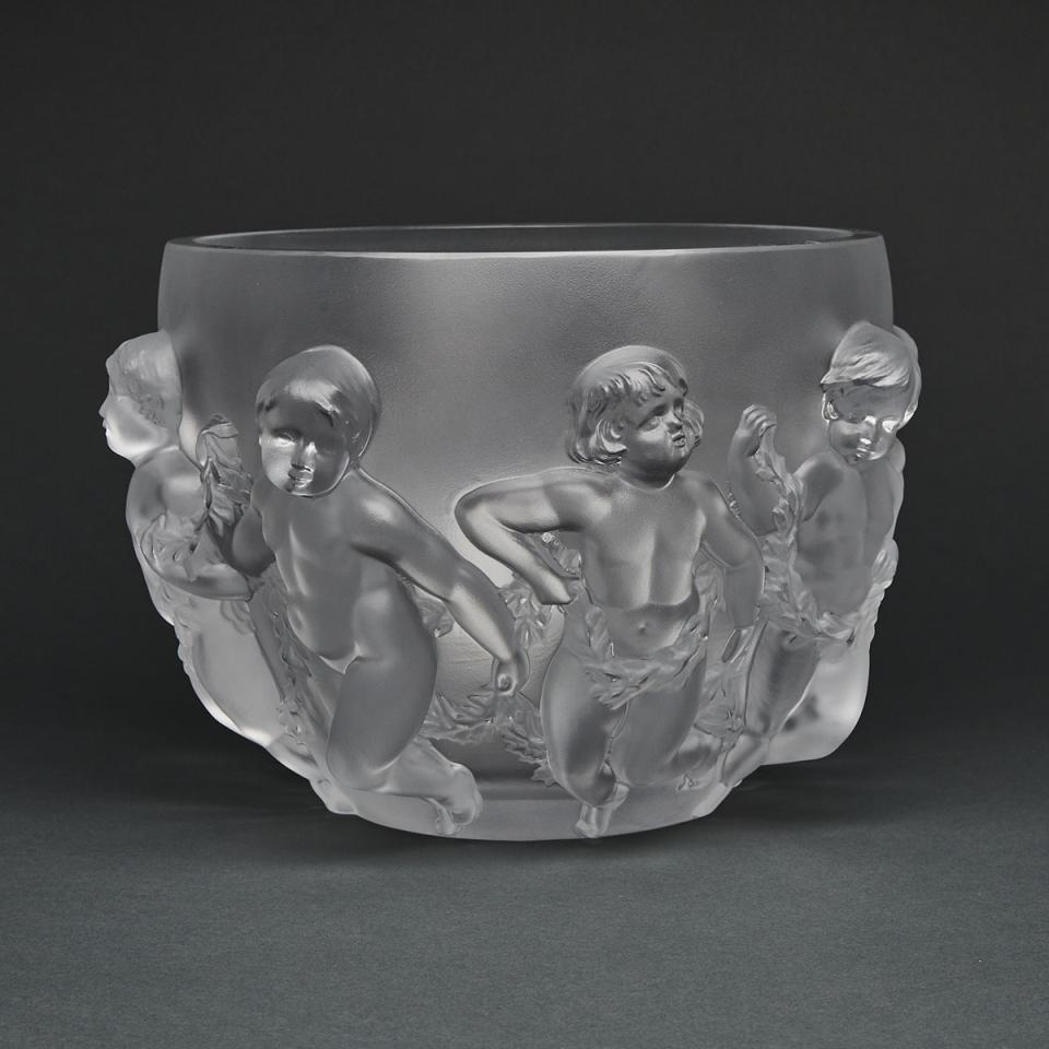 ‘Luxembourg’, Lalique Moulded and Frosted Glass Vase, post-1945