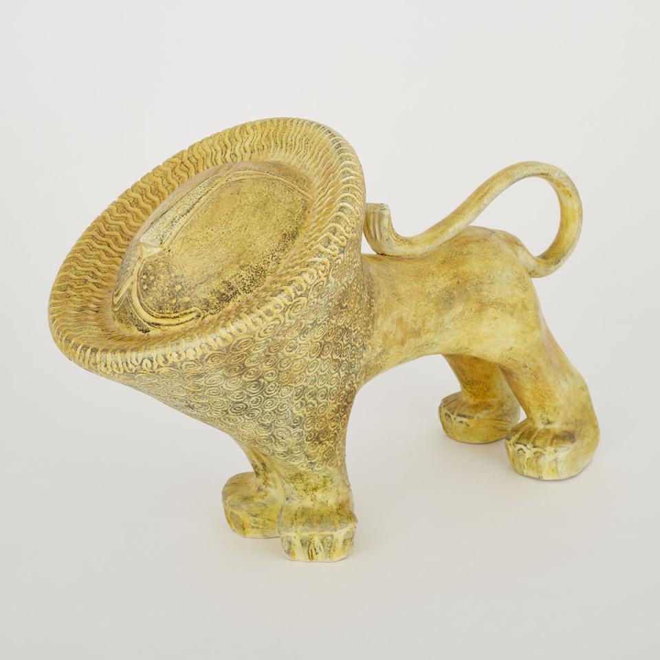 Brooklin Pottery Lion, Theo and Susan Harlander, c.1980