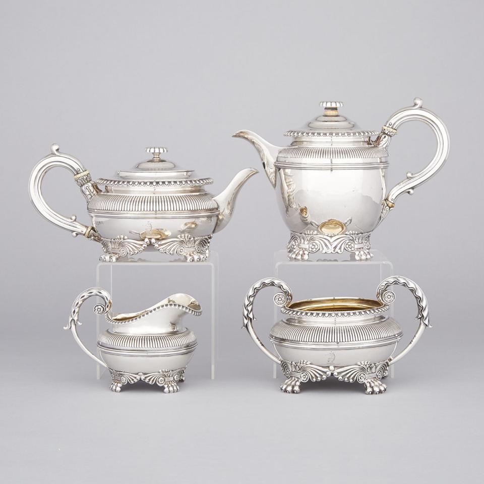 George IV Silver Tea Service, Benjamin Smith II and William Stroud, London, 1820-23