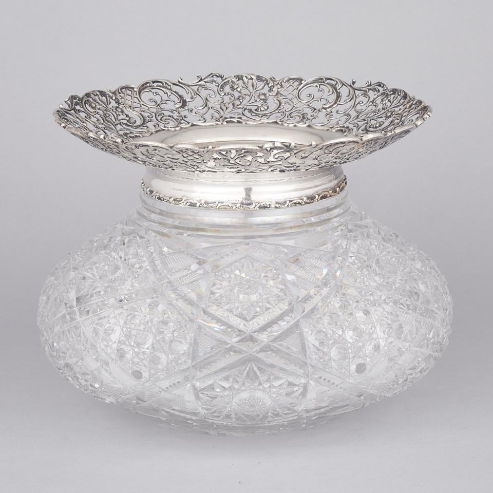 Canadian Silver Mounted Cut Glass Vase, Henry Birks & Sons, Montreal, Que., 1901