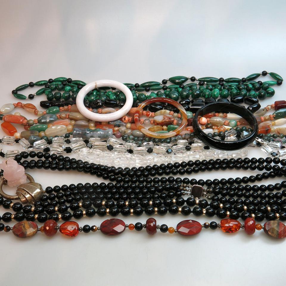 Quantity Of Hardstone Beads And Jewellery