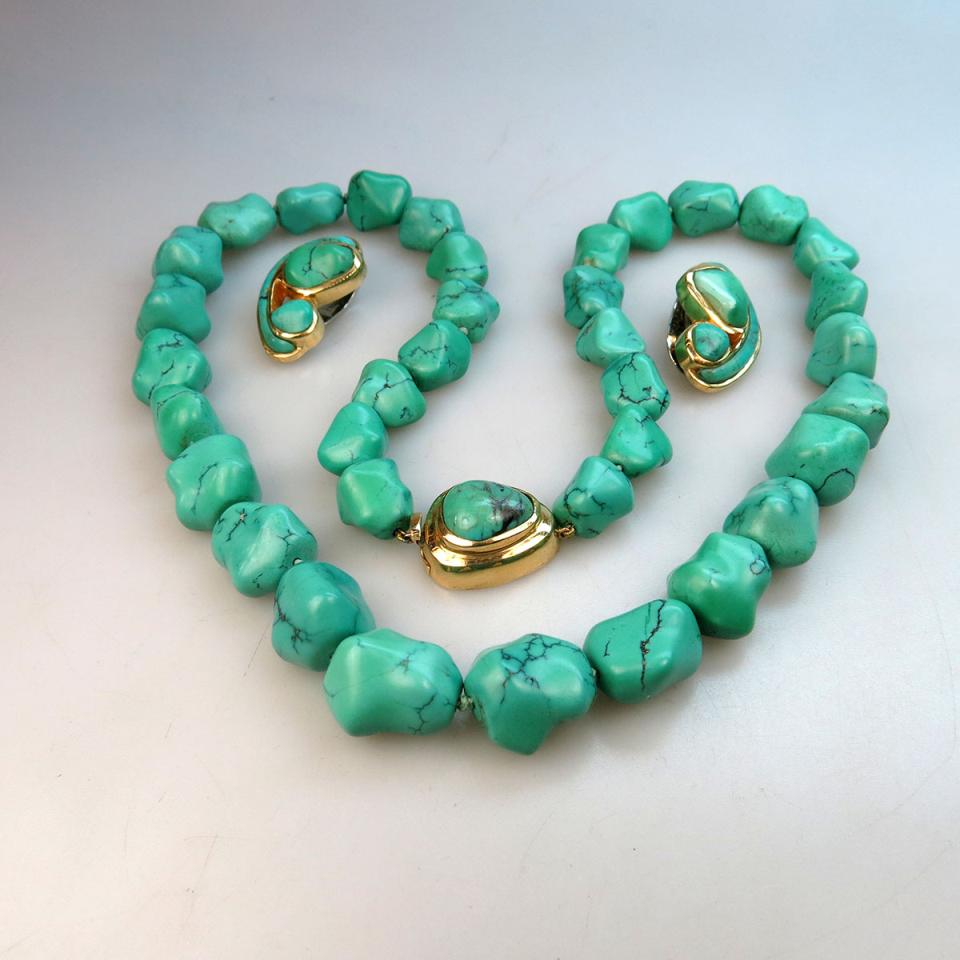 Tumbled Turquoise Bead Necklace