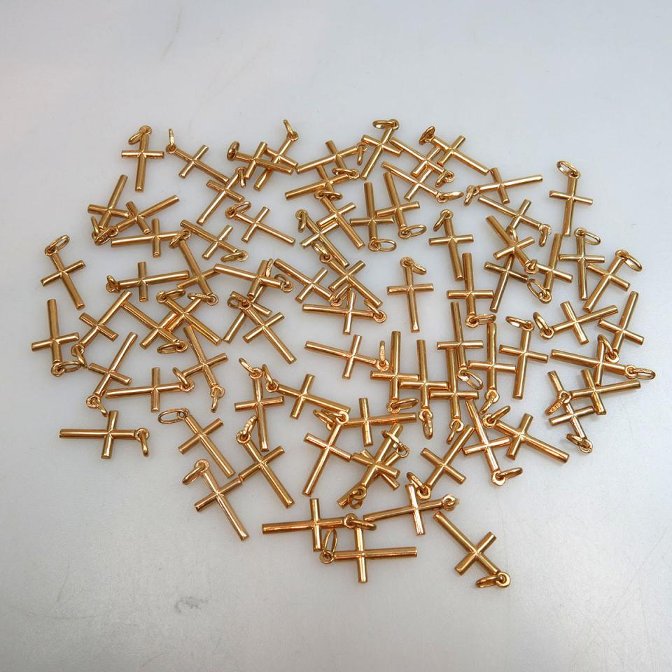 76 Small 18k Yellow Gold Cross Pendants