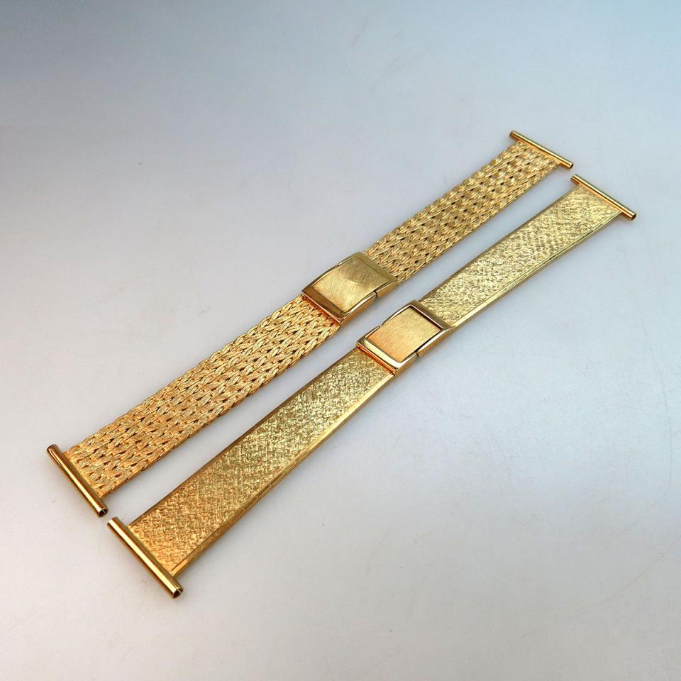 2 x Italian 18k Yellow Gold Watch Straps
