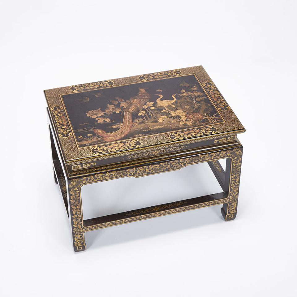 A Black Lacquer Coffee Table, 19th Century